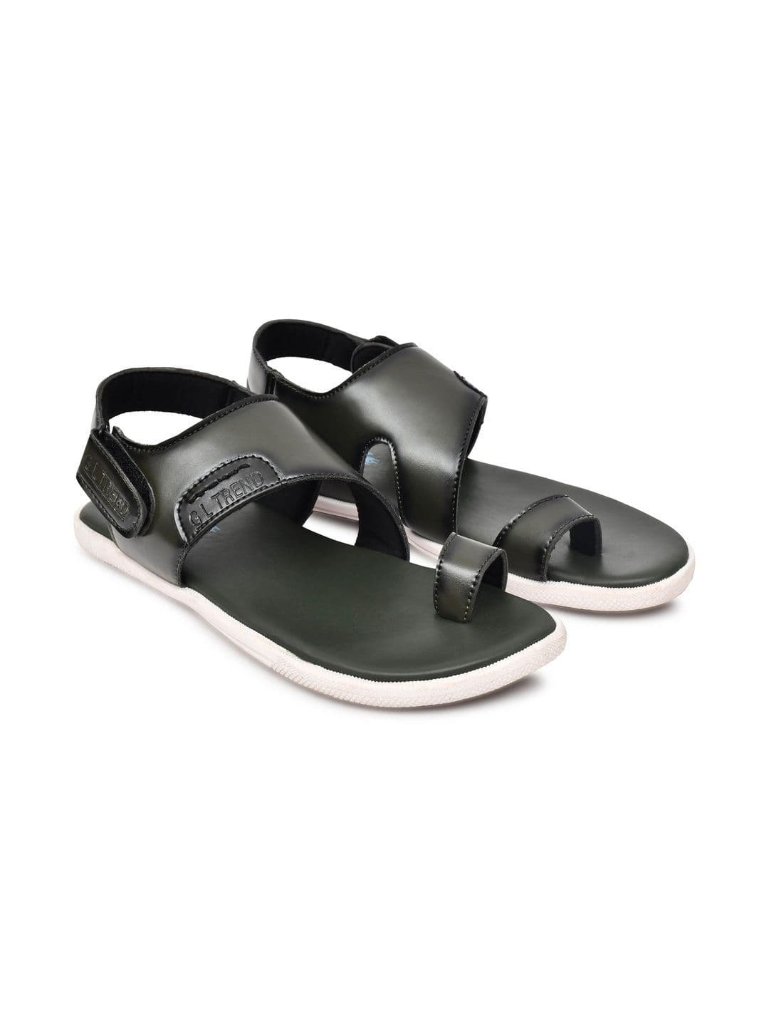 G L Trend Men's Olive Casual Comfort Open Toe Slip-On Sandals thumbnail 3