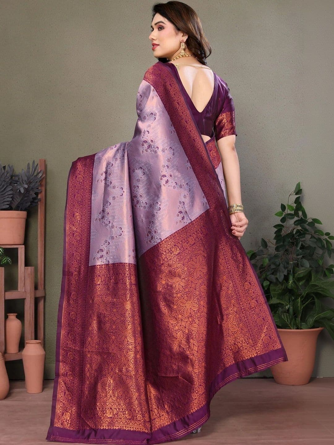 VS MALL Woven Design Zari Banarasi Saree thumbnail 6