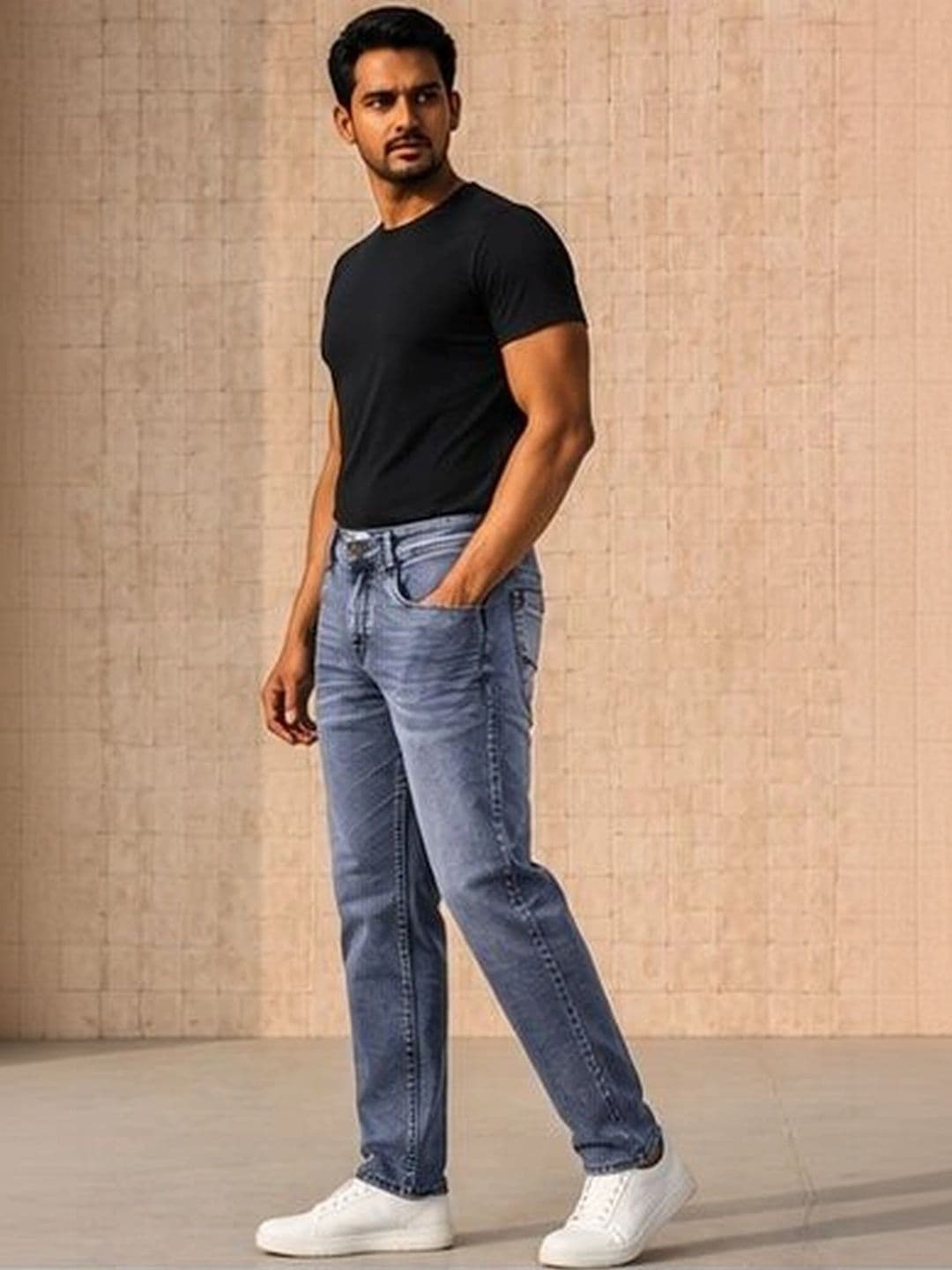 Global Jeans Men Regular Fit Mid-Rise Jeans thumbnail 4