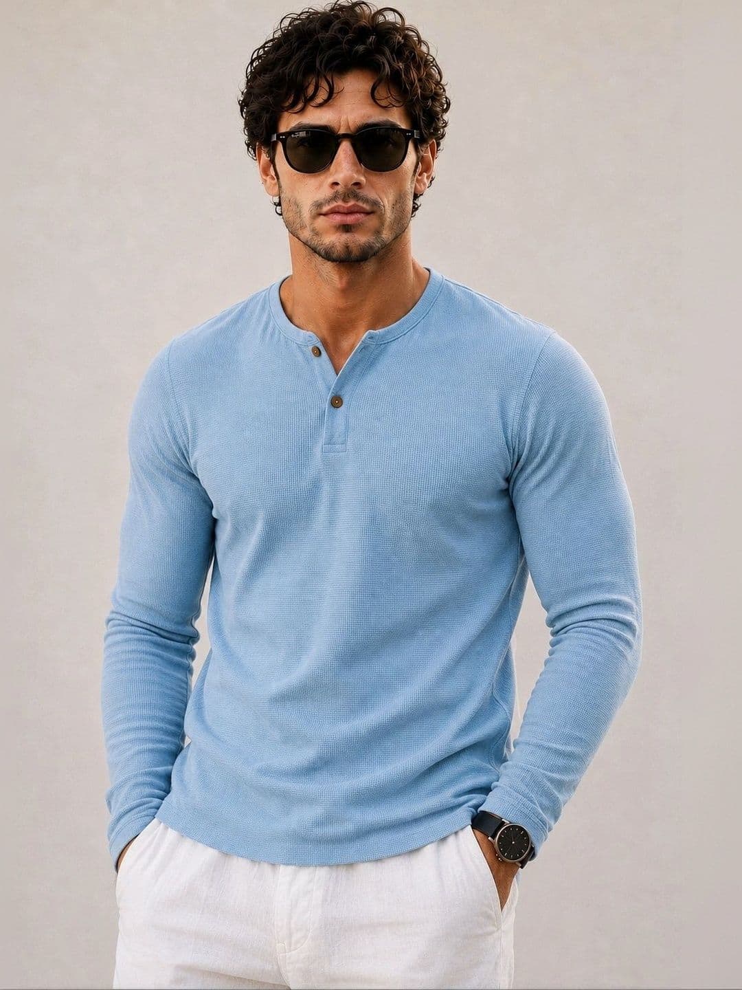 YUTA Men Henley Neck T-shirt - view 1