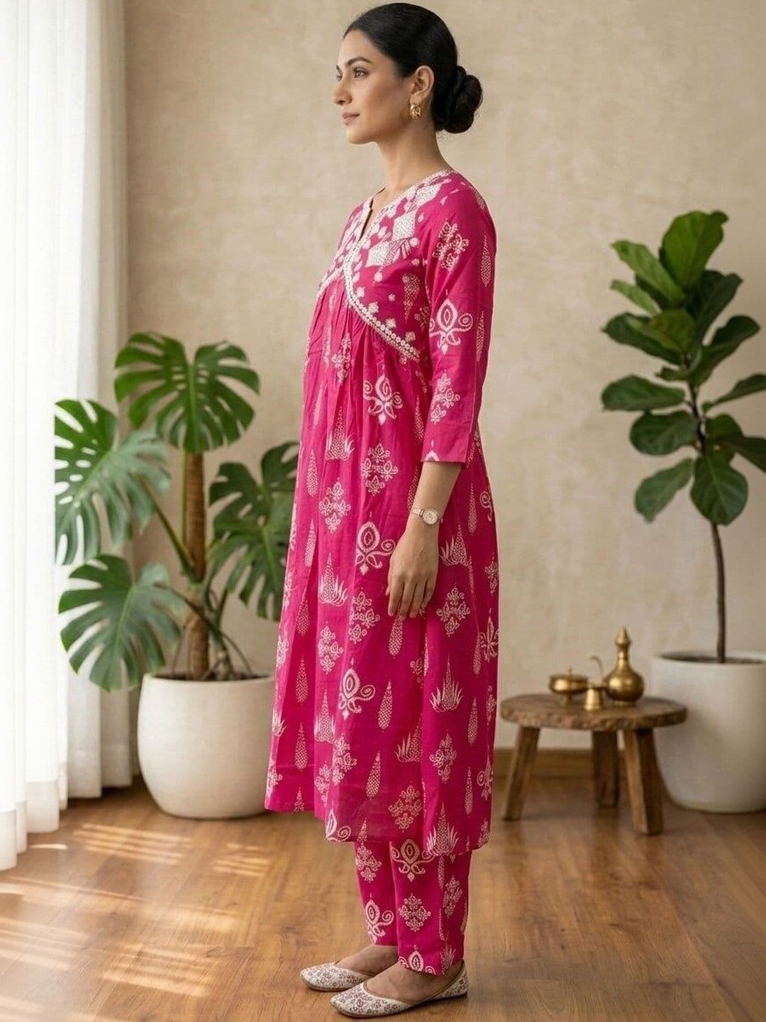 ISHWAR Cotton Printed Tunic with Trousers thumbnail 4