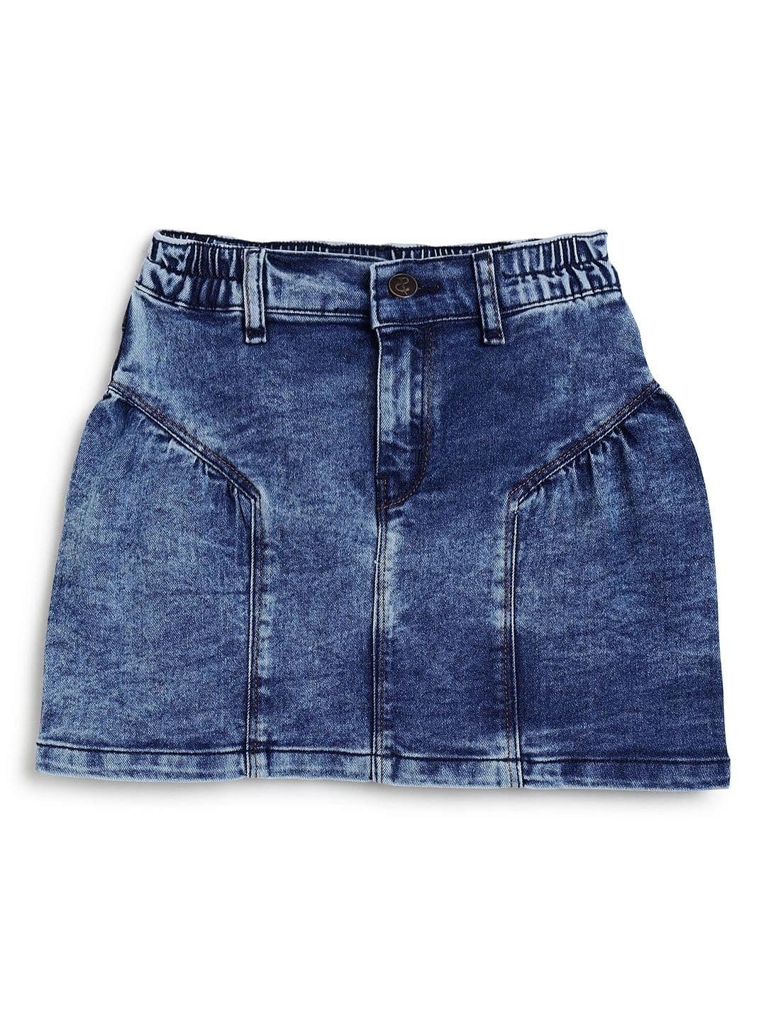 TALES & STORIES Girls Denim Washed Above Knee A-Line Skirt thumbnail 2