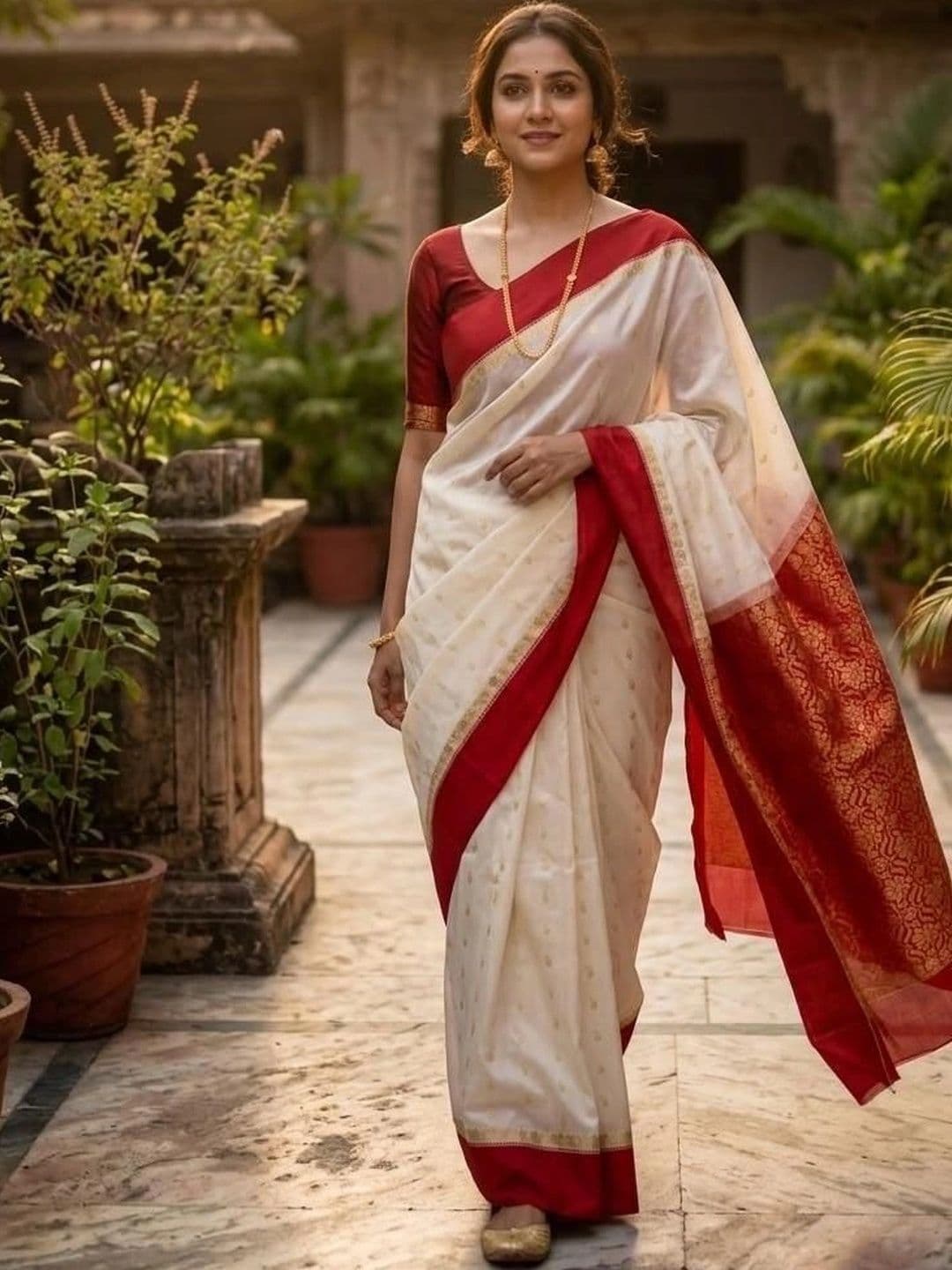 SILK HERITAGE Woven Design Zari Art Silk Saree thumbnail 4