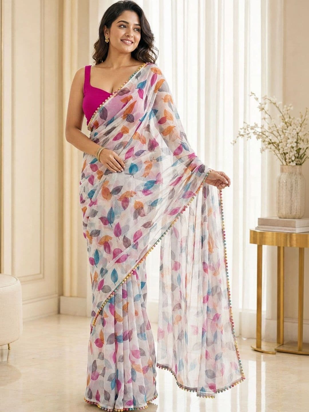 IKSHARA Pure Chiffon Saree - view 1