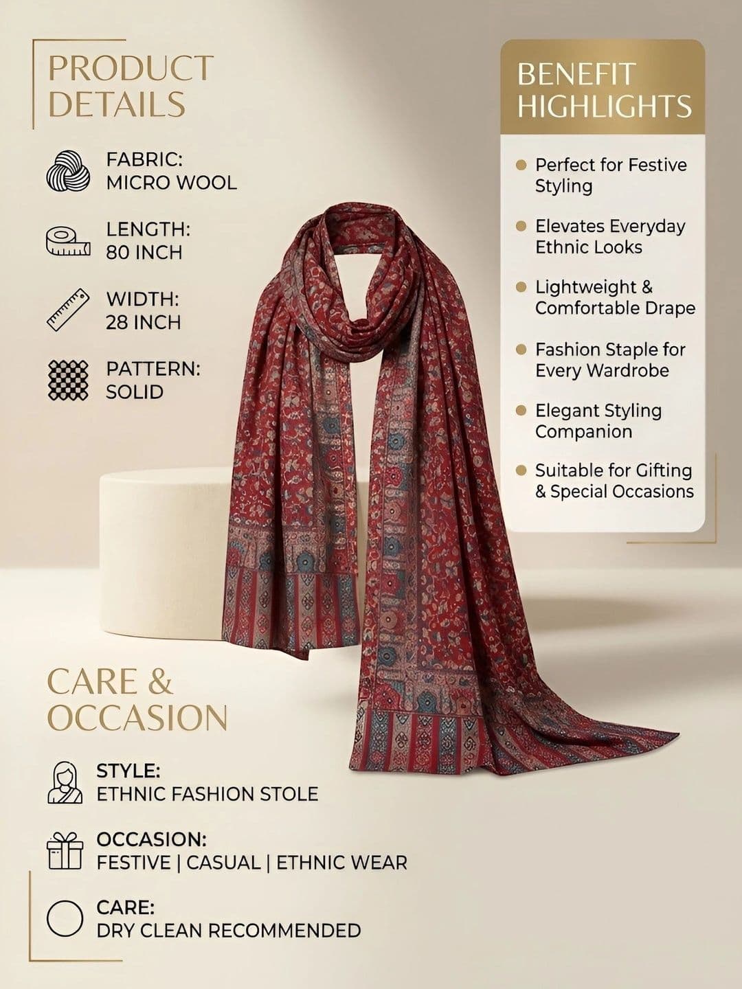 MUFFLY Men Woven Design Stole thumbnail 5