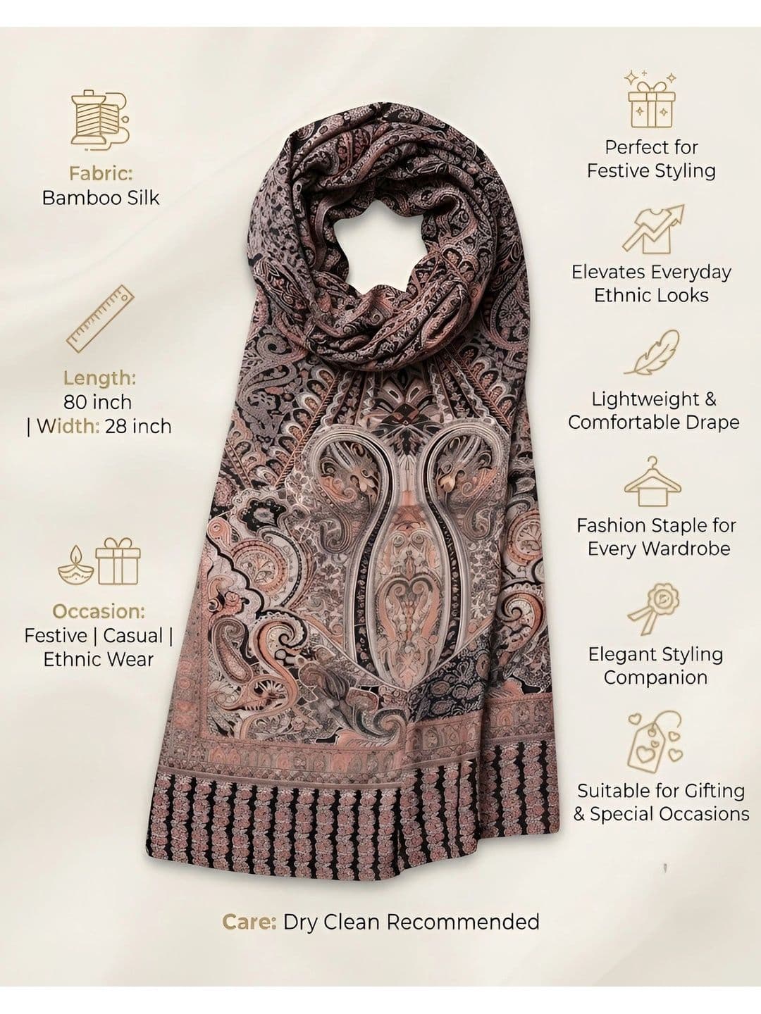 MUFFLY Men Printed Stole thumbnail 2