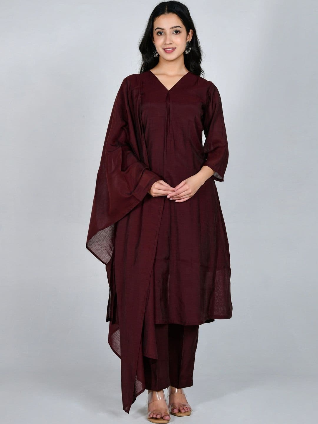 YOJINI Women Regular Kurta with Trousers & With Dupatta thumbnail 6