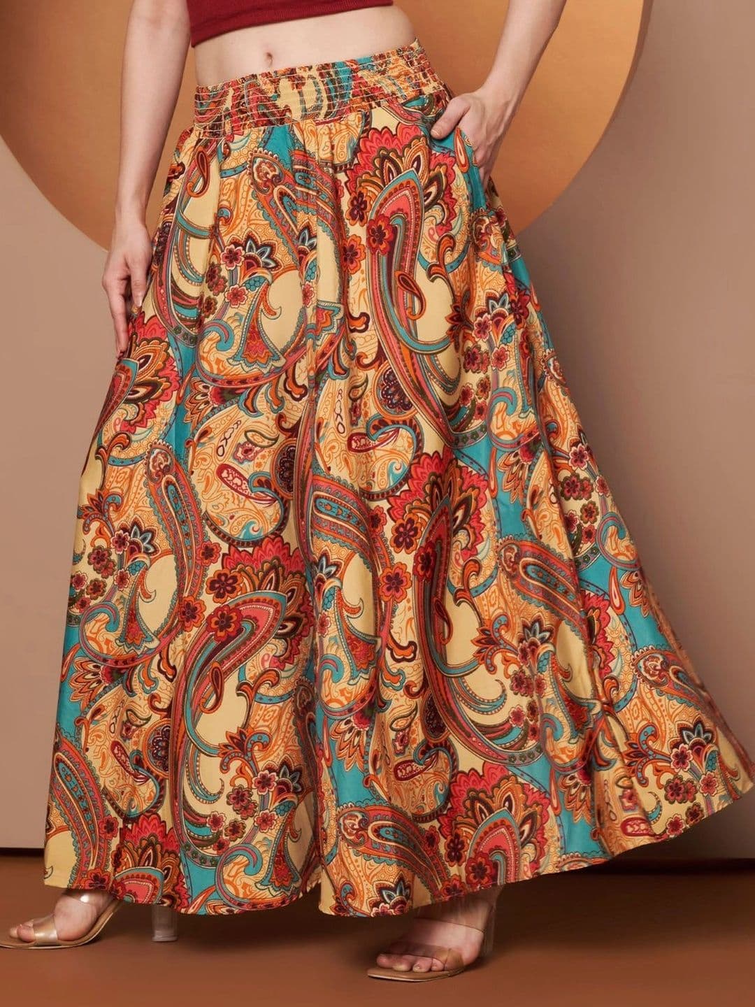 CORSICA Women Paisley Printed Ethnic Palazzos thumbnail 5