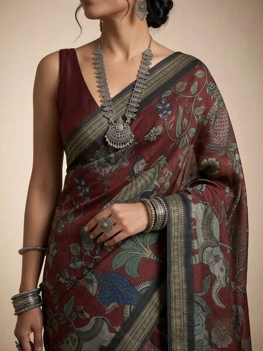 Anouk Ethnic Motifs Art Silk Saree thumbnail 4