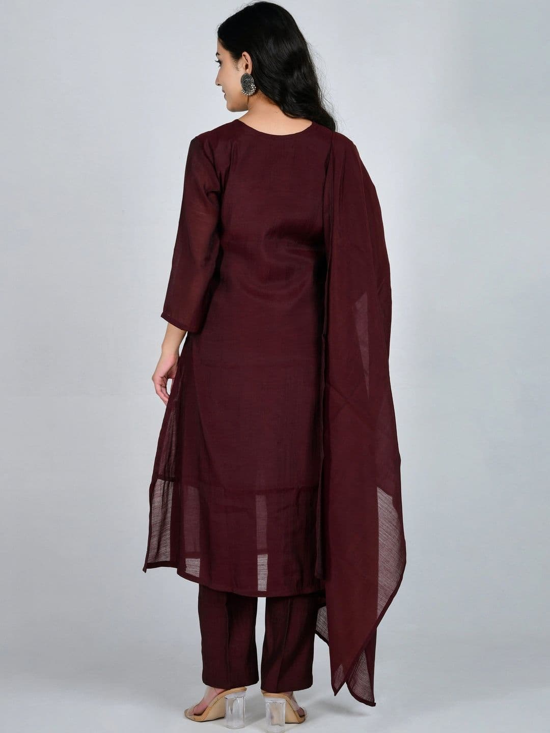 YOJINI Women Regular Kurta with Trousers & With Dupatta thumbnail 3