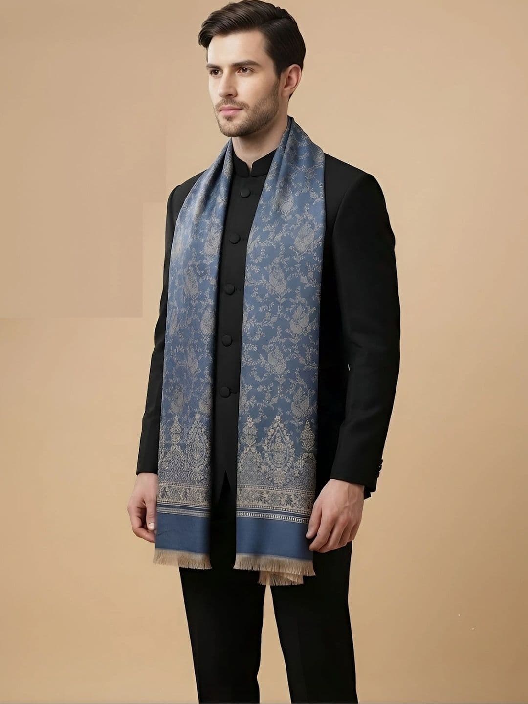 MUFFLY Men Woven Design Stole thumbnail 2