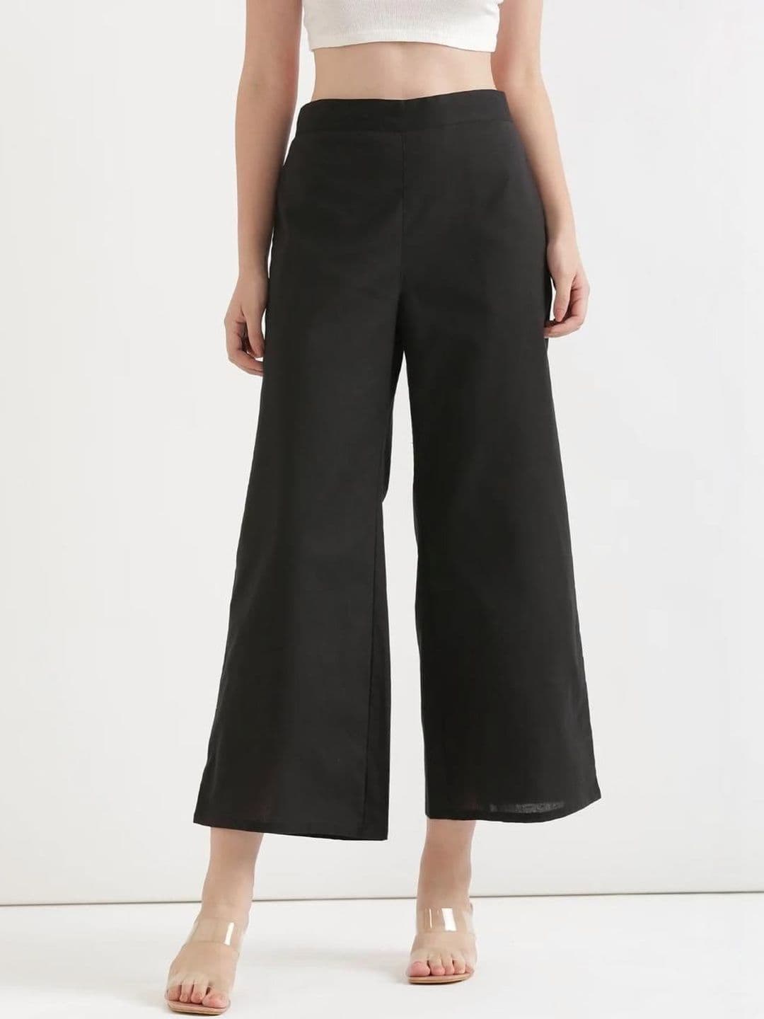 AMIRAS INDIAN ETHNIC WEAR Women Mid-Rise Cotton Comfort Straight Fit Pocket Trousers thumbnail 6