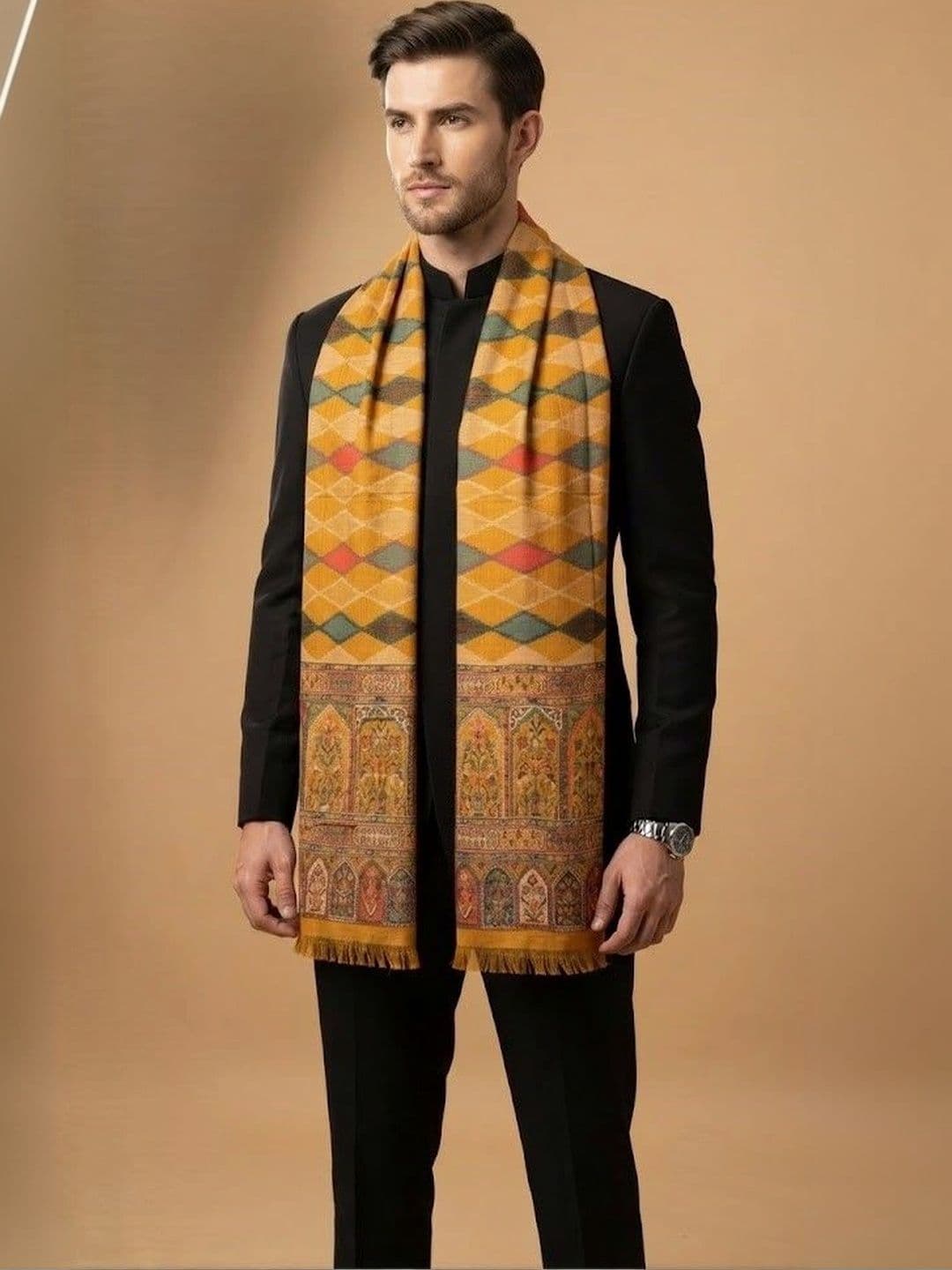 MUFFLY Men Woven Design Stole thumbnail 2