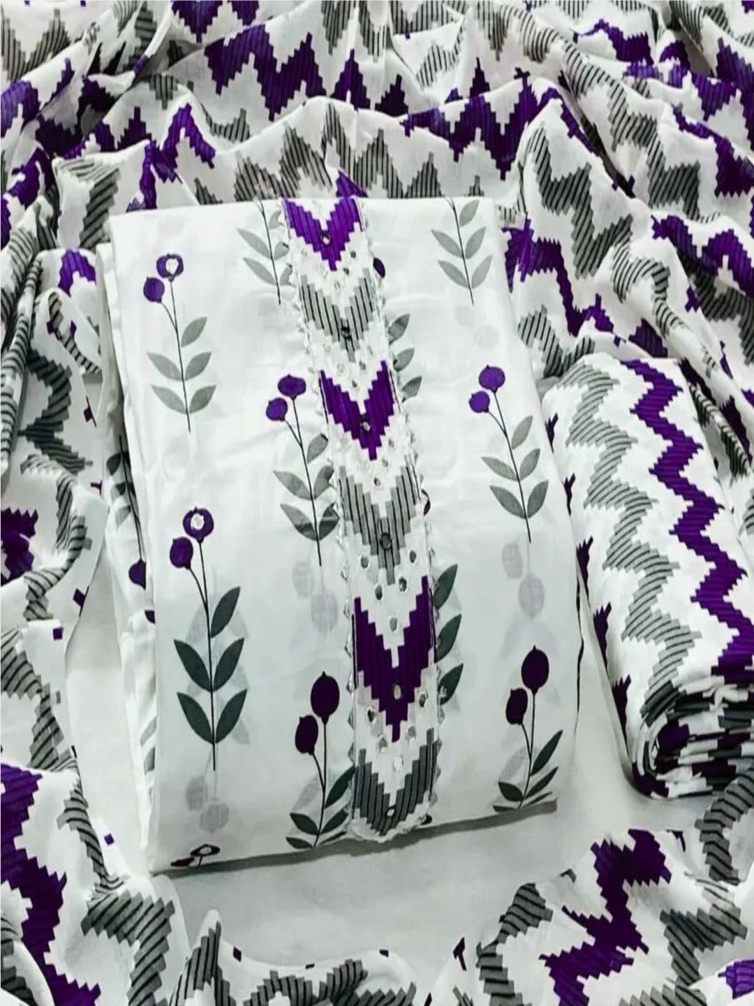 CLEMIRA Printed Pure Cotton Unstitched Dress Material - view 1