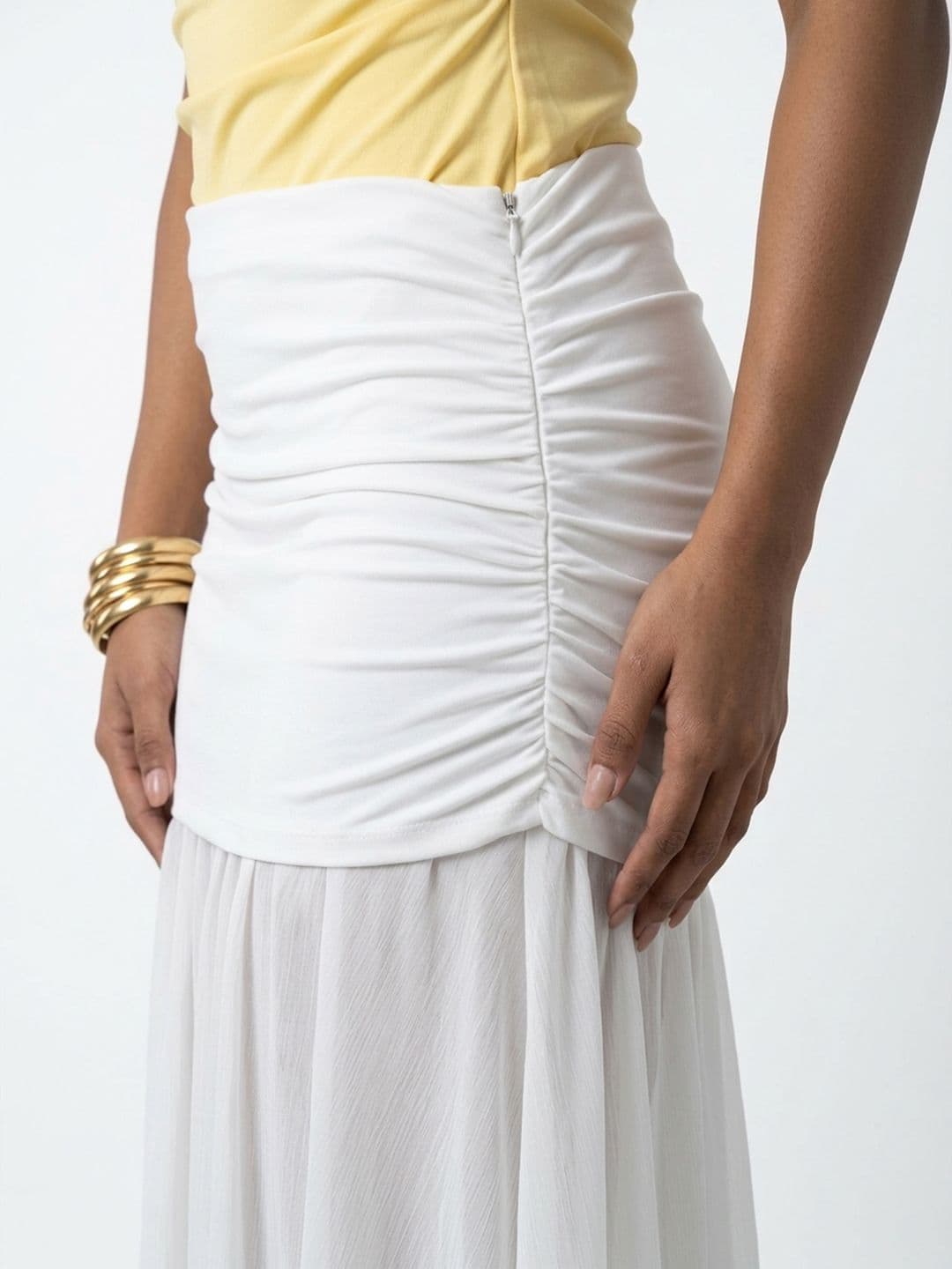 Phosphorus Women Ruched Maxi A-Line Skirt thumbnail 2