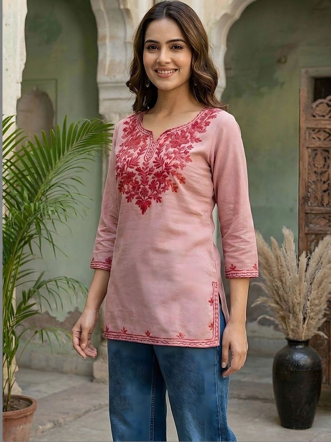 all about you Women Ethnic Motifs Embroidered Thread Work Kurta thumbnail 2