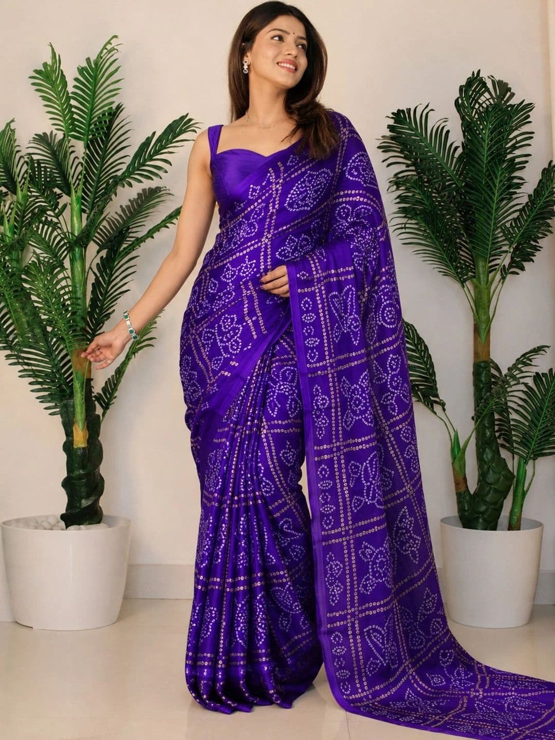 Sita Bandhani Pure Georgette Saree thumbnail 5
