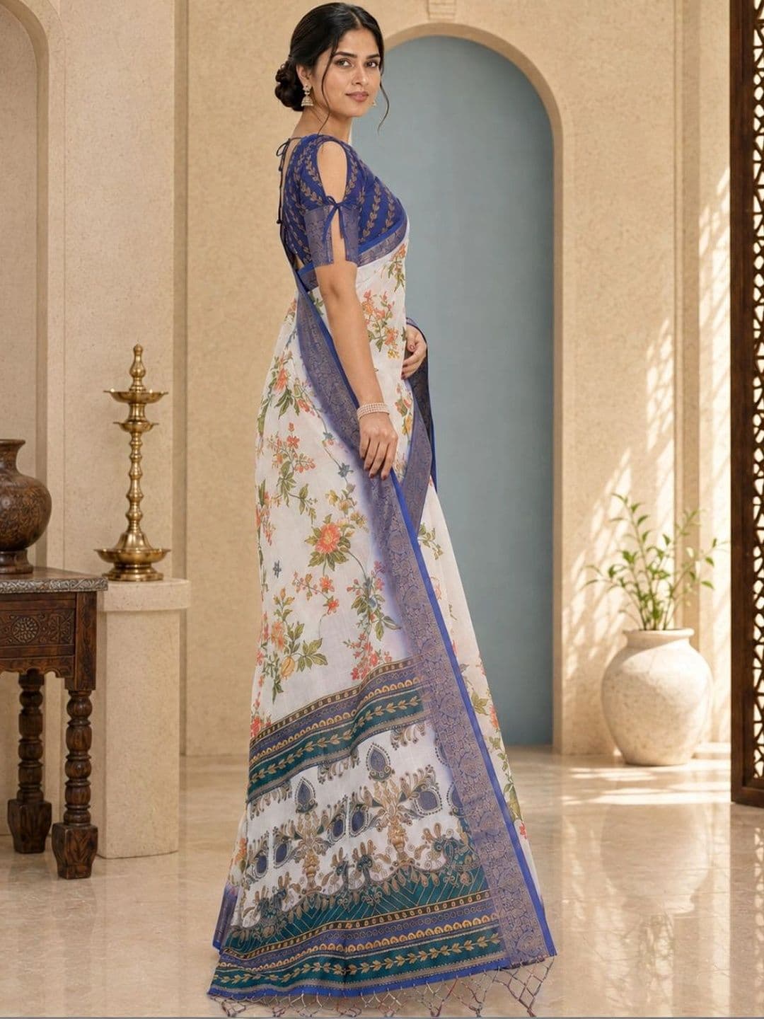 IKSHARA Floral Saree thumbnail 6