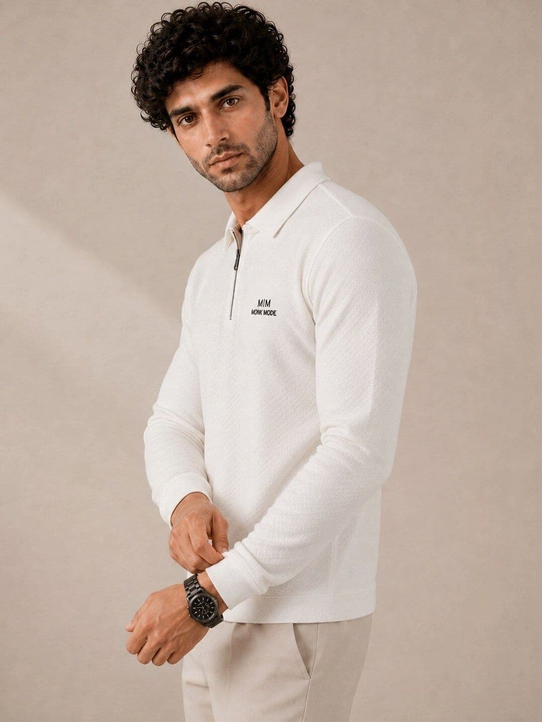 Monk Mode Men Brand Logo Polo Collar T-shirt thumbnail 5