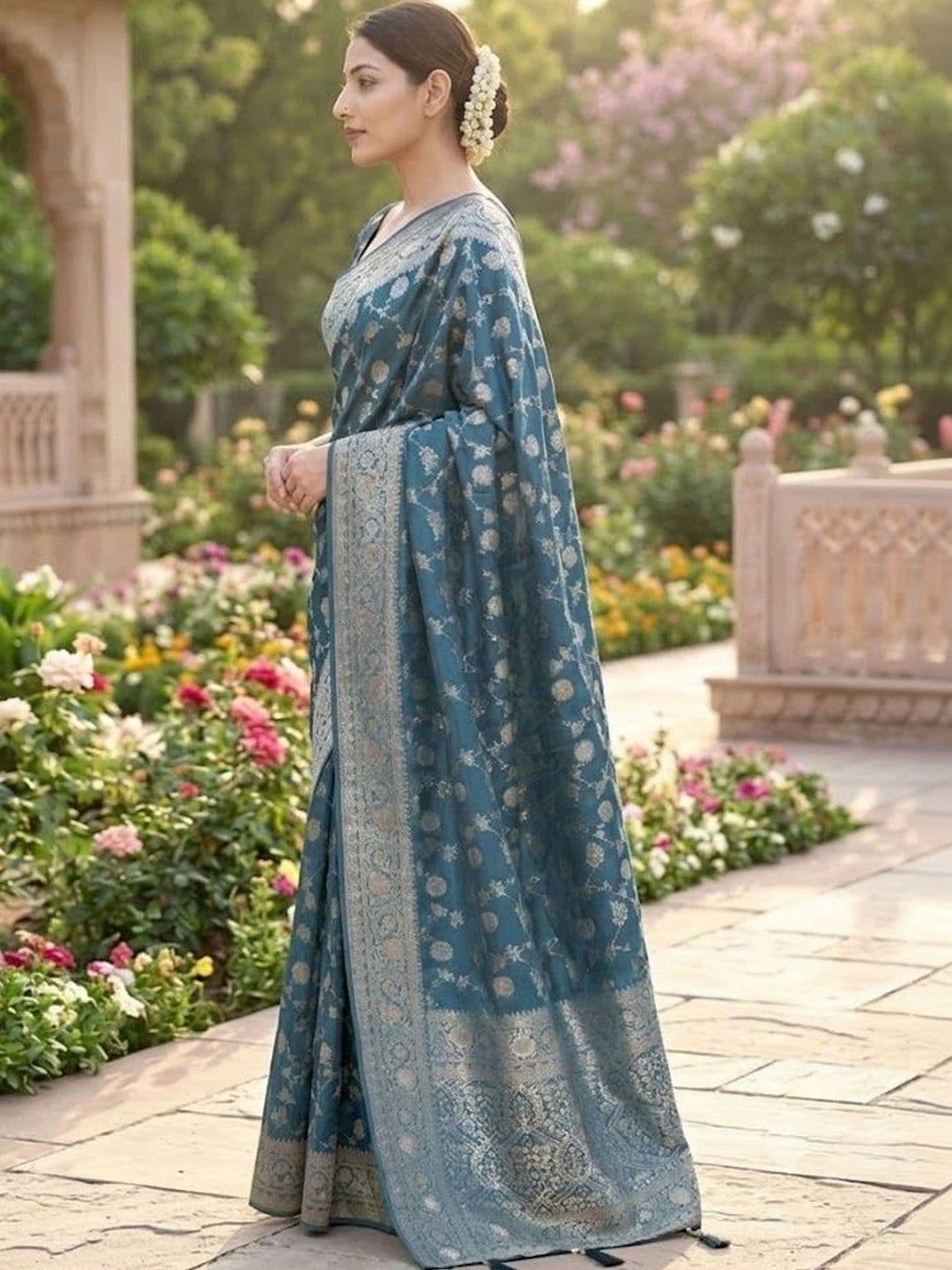 AJ FASHION PLUS Woven Design Zari Art Silk Banarasi Saree thumbnail 5