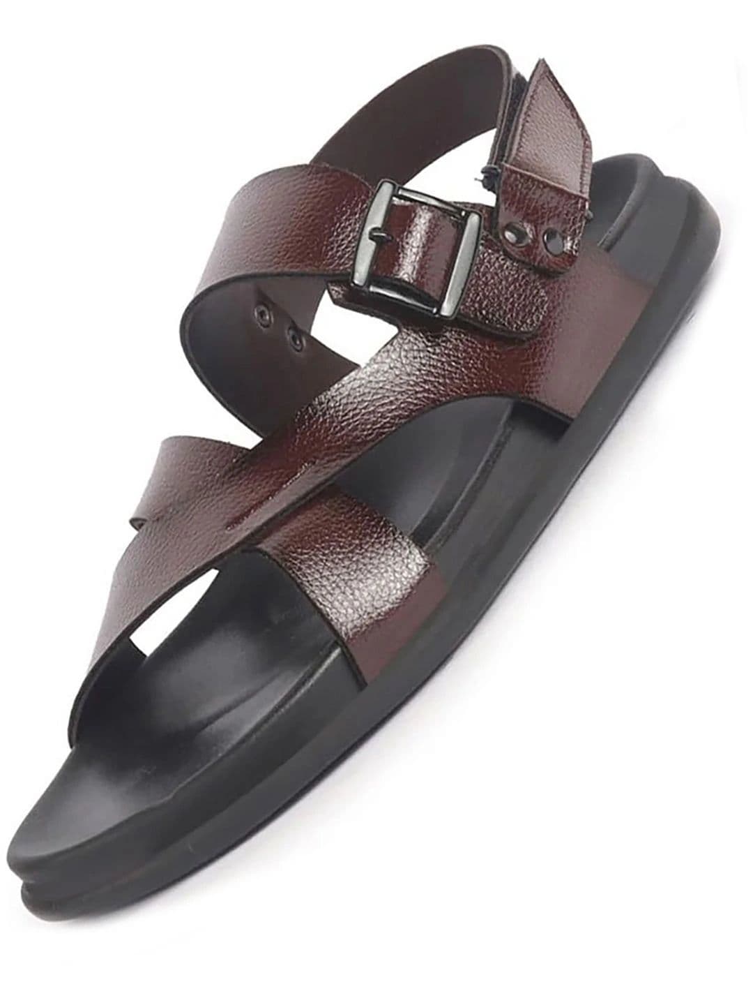 FAUSTO Men PU Comfort Open Toe Criss Cross Slip On Sandals - view 1