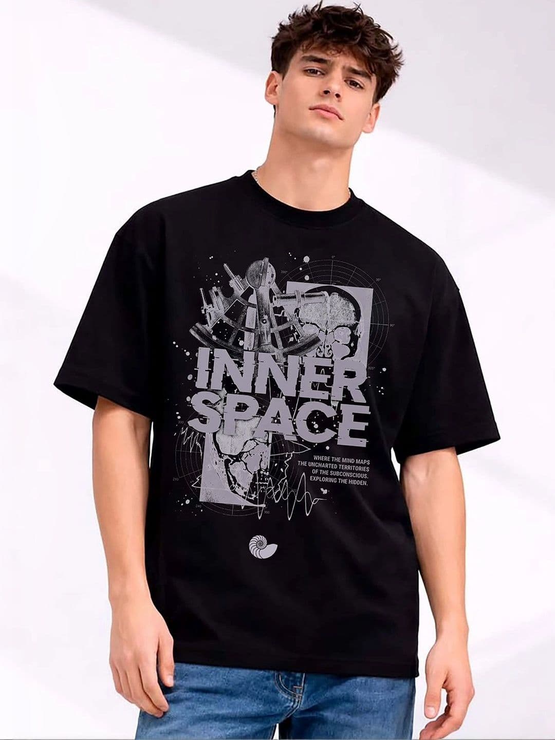 Mast & Harbour Men Typography Printed Drop-Shoulder Sleeves T-shirt - view 1