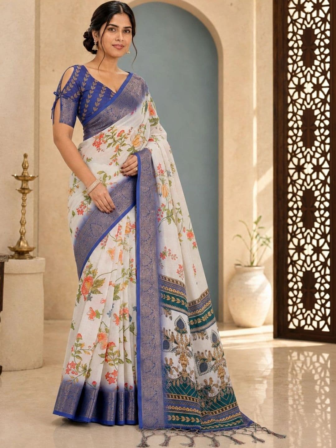 IKSHARA Floral Saree thumbnail 7