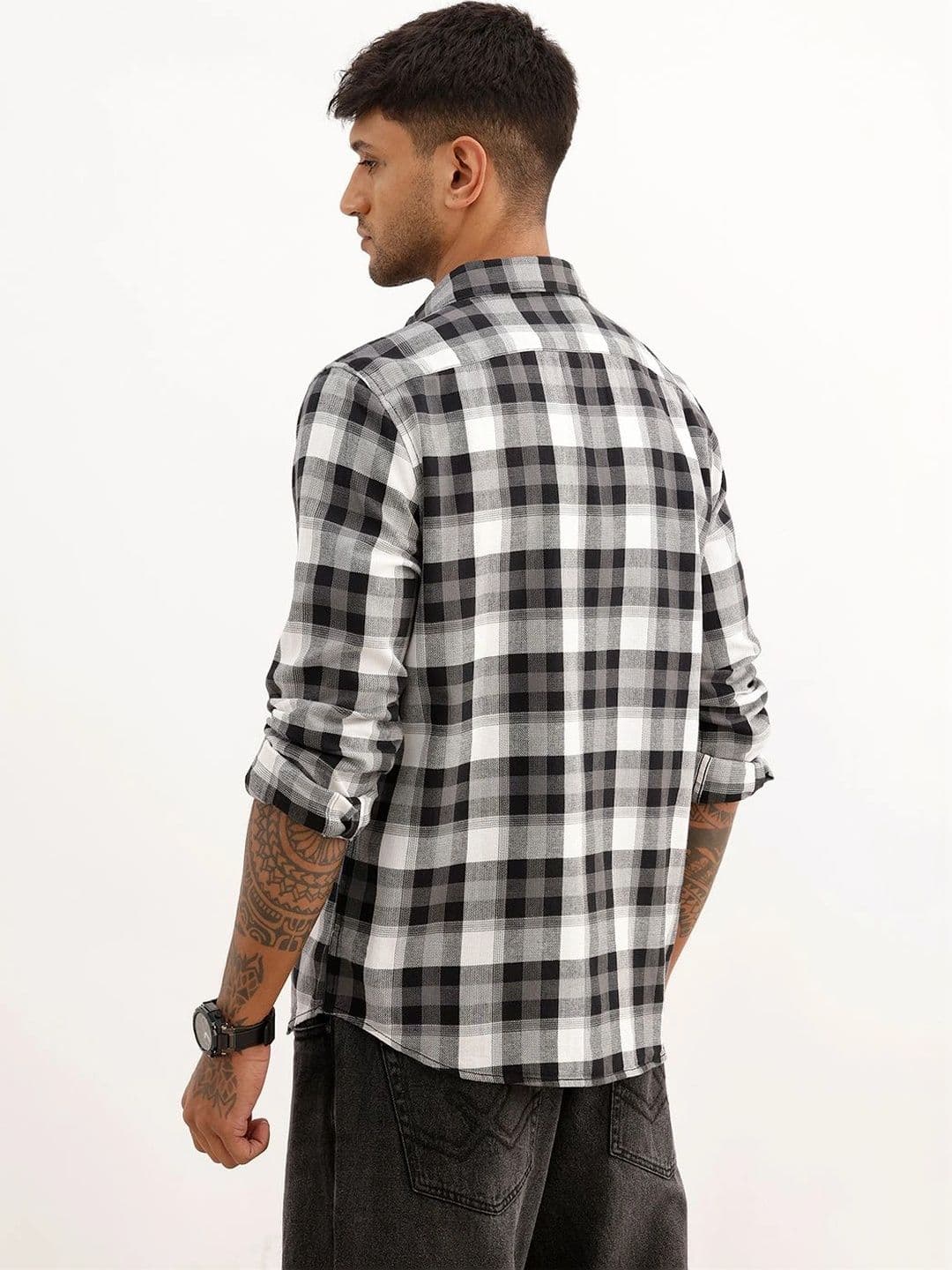 WROGN Men Slim Fit Buffalo Checks Checked Casual Shirt thumbnail 5
