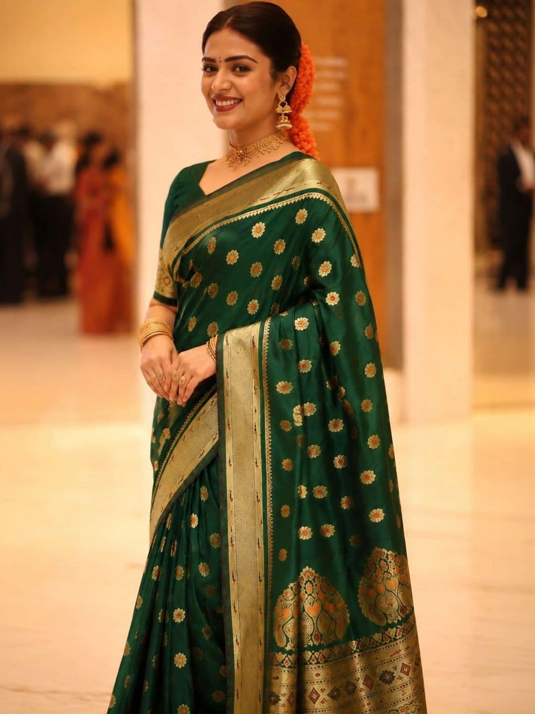 Veera Collection Woven Design Zari Art Silk Designer Banarasi Saree - view 1