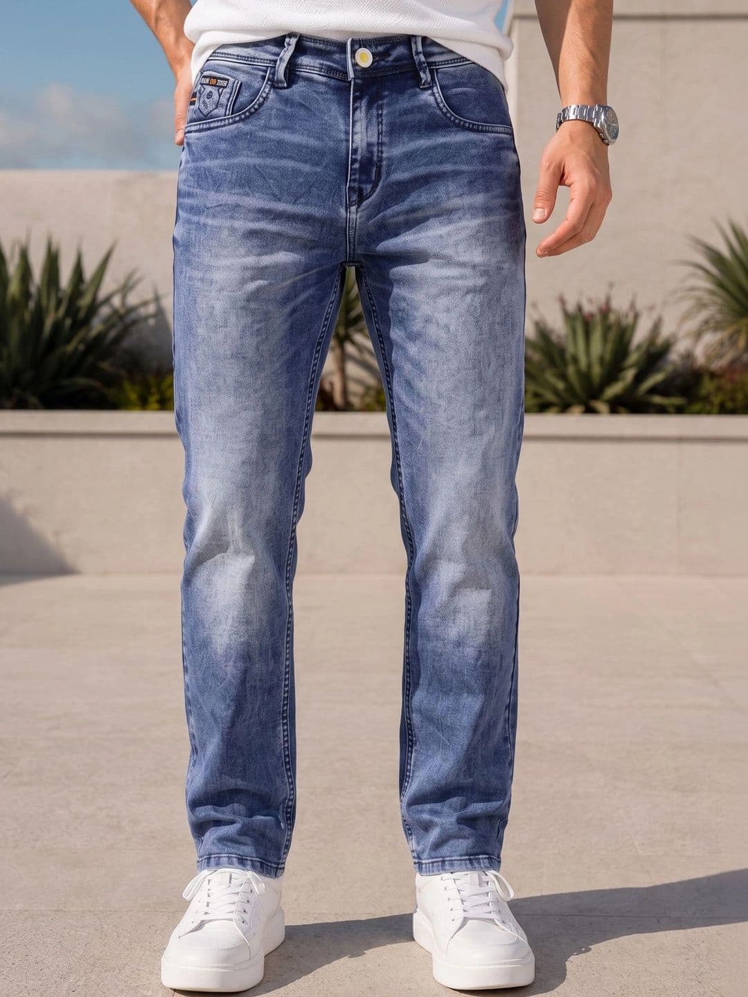 GEX Men Jean Relaxed Fit Mid-Rise Low Distress Jeans - view 1