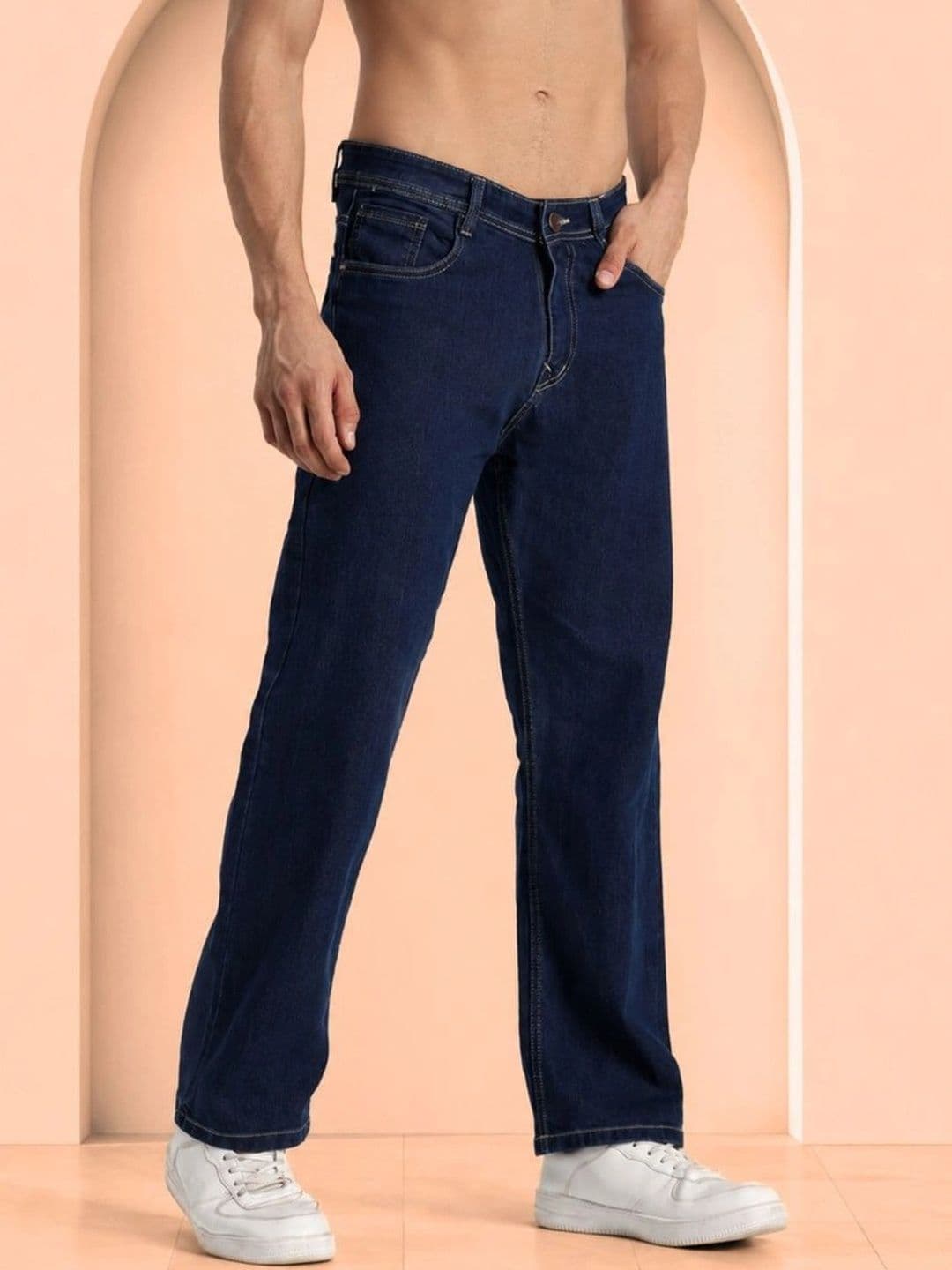 SYNZO Men Comfort Relaxed Fit Mid-Rise Jeans thumbnail 3