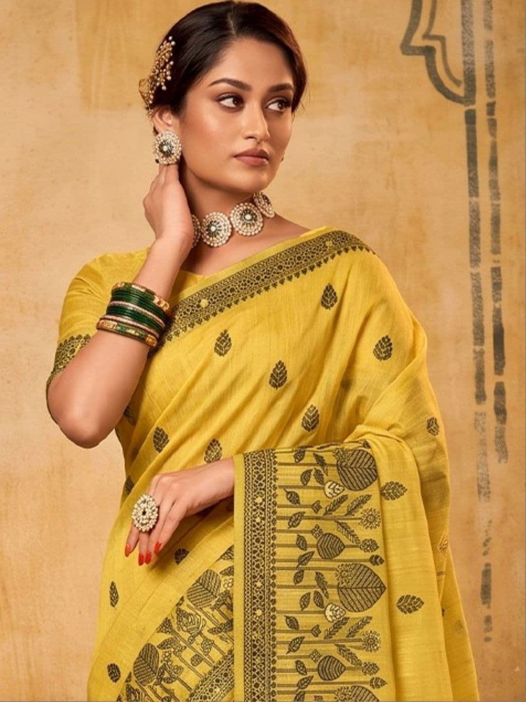all about you Ethnic Motifs Zari Designer Saree thumbnail 4