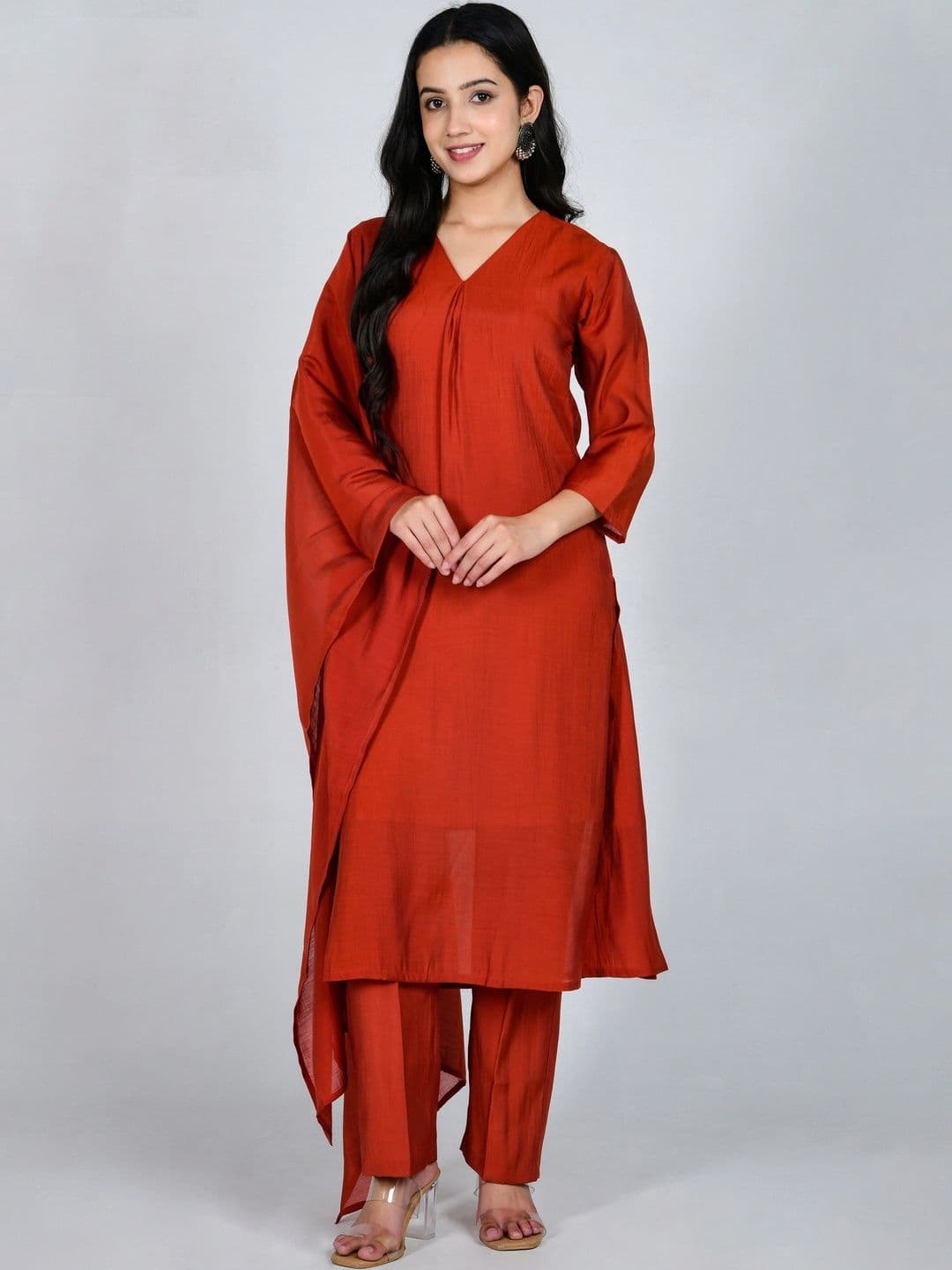 YOJINI Women Regular Kurta with Trousers & With Dupatta - view 1