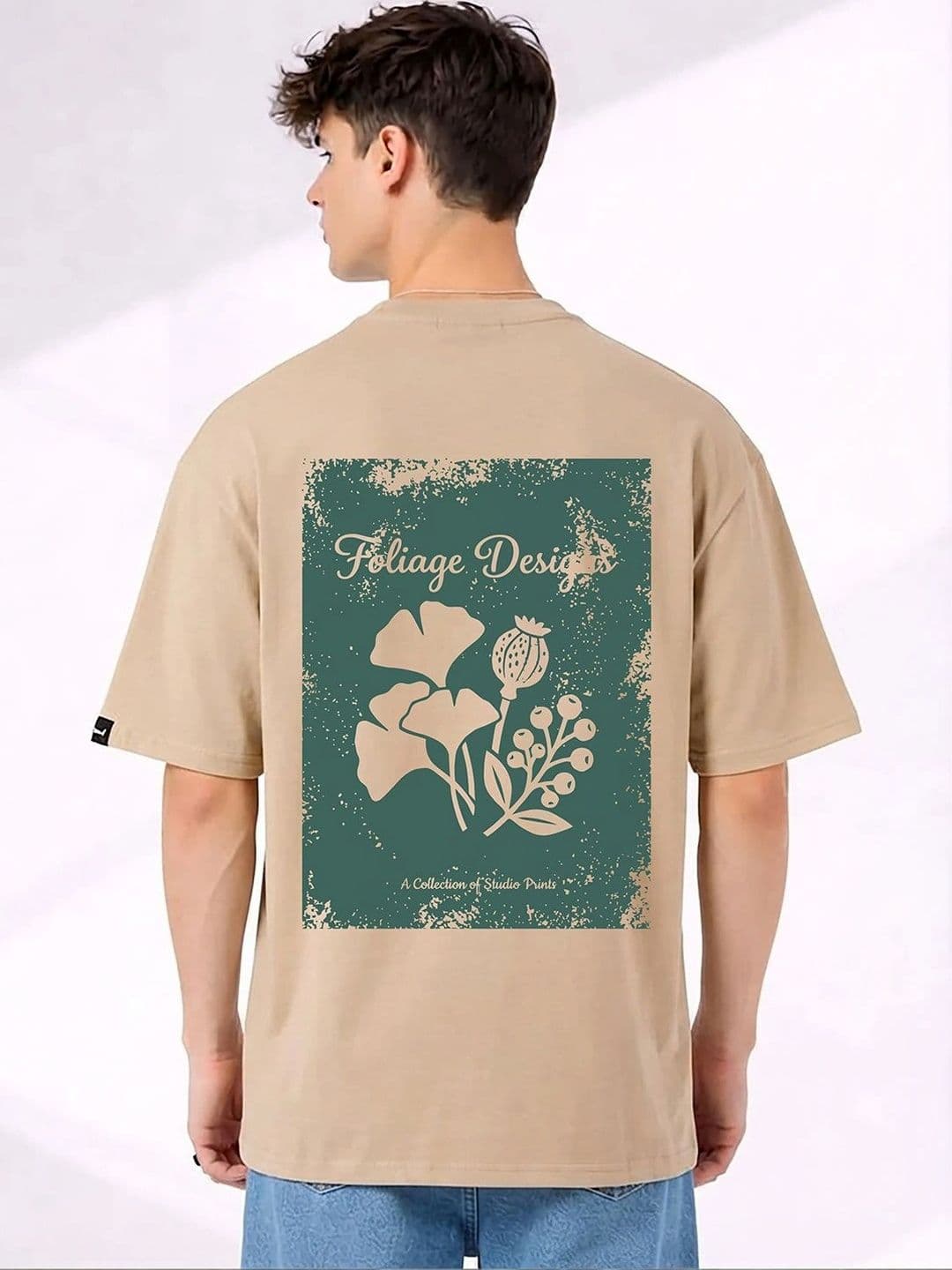 Mast & Harbour Men Floral Printed Drop-Shoulder Sleeves T-shirt thumbnail 3