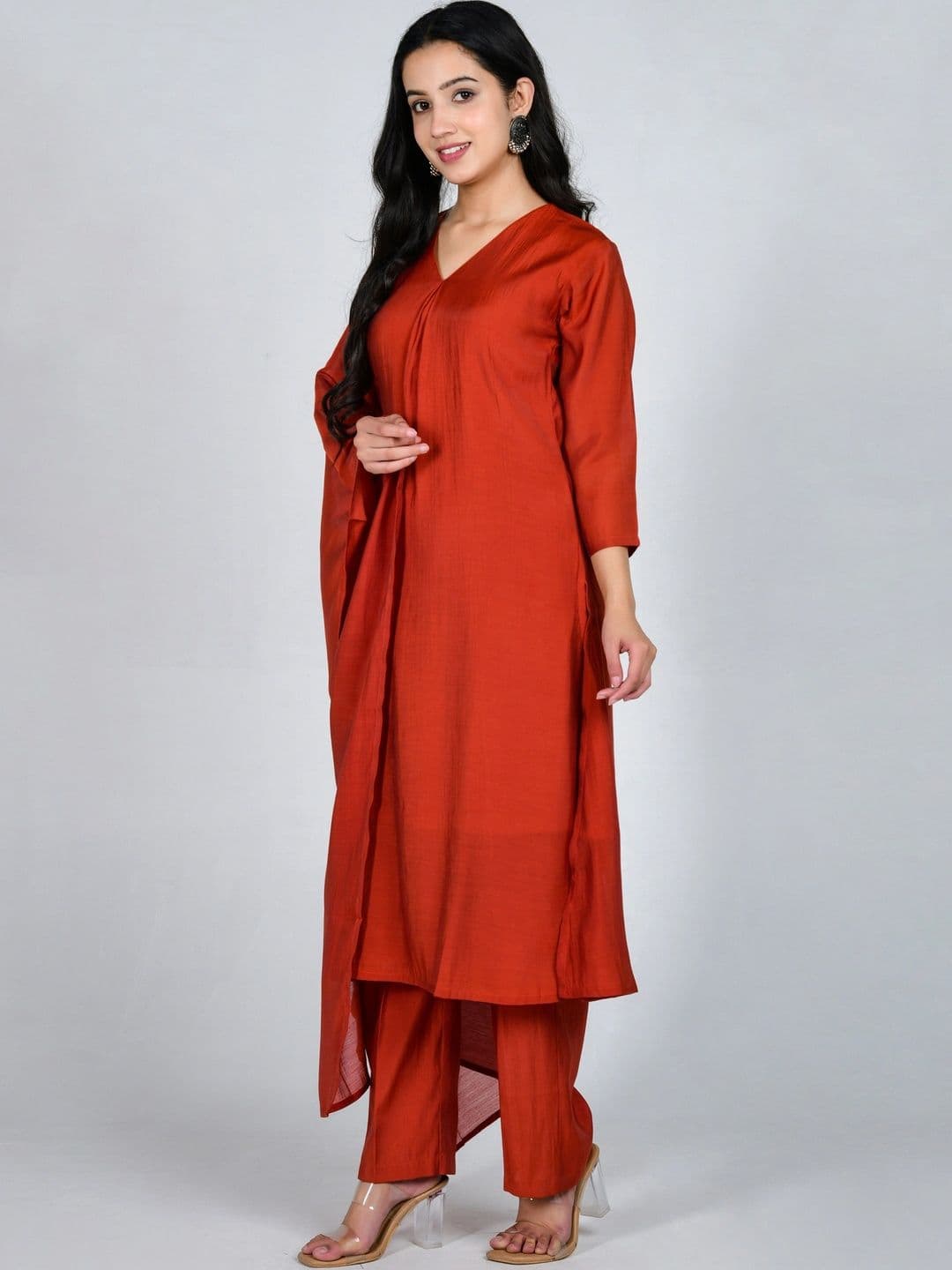 YOJINI Women Regular Kurta with Trousers & With Dupatta thumbnail 7