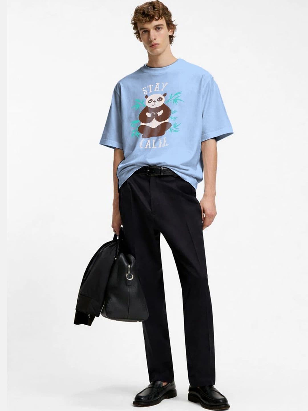 Moda rapido X TOGS & TERRE Men Printed Drop-Shoulder Sleeves Organic Cotton Blend T-shirt thumbnail 3