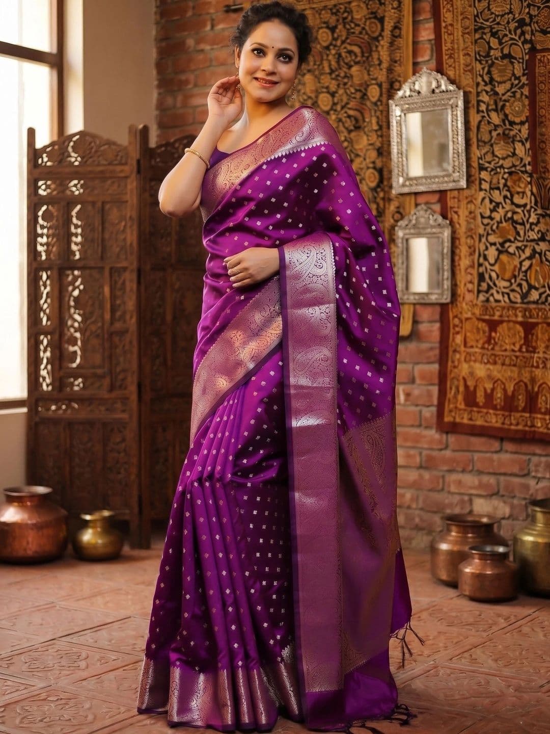 GMK Fashions Woven Design Zari Art Silk Banarasi Saree - view 1