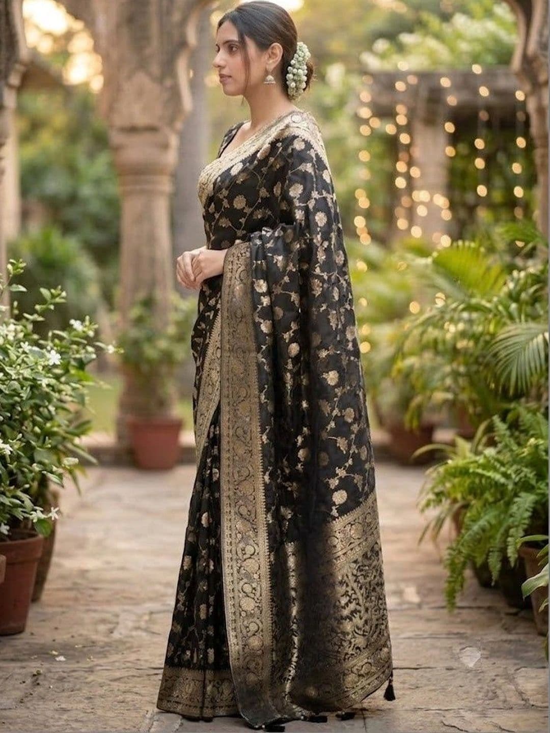 FINFOL Woven Design Zari Art Silk Banarasi Saree thumbnail 4