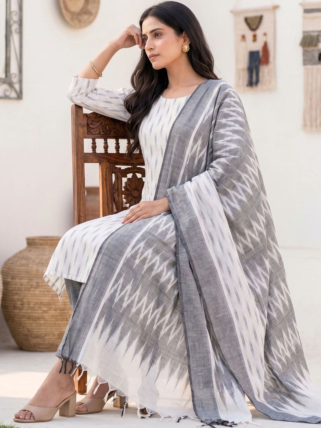 Mollika Printed Pure Cotton Unstitched Dress Material thumbnail 3