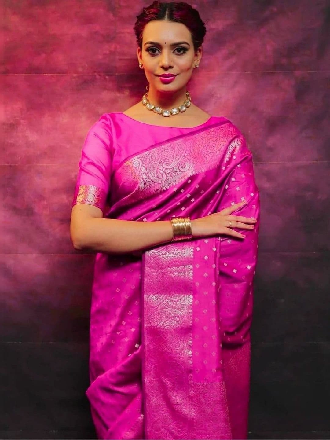 SHRIADINATH Woven Design Zari Art Silk Banarasi Saree thumbnail 5