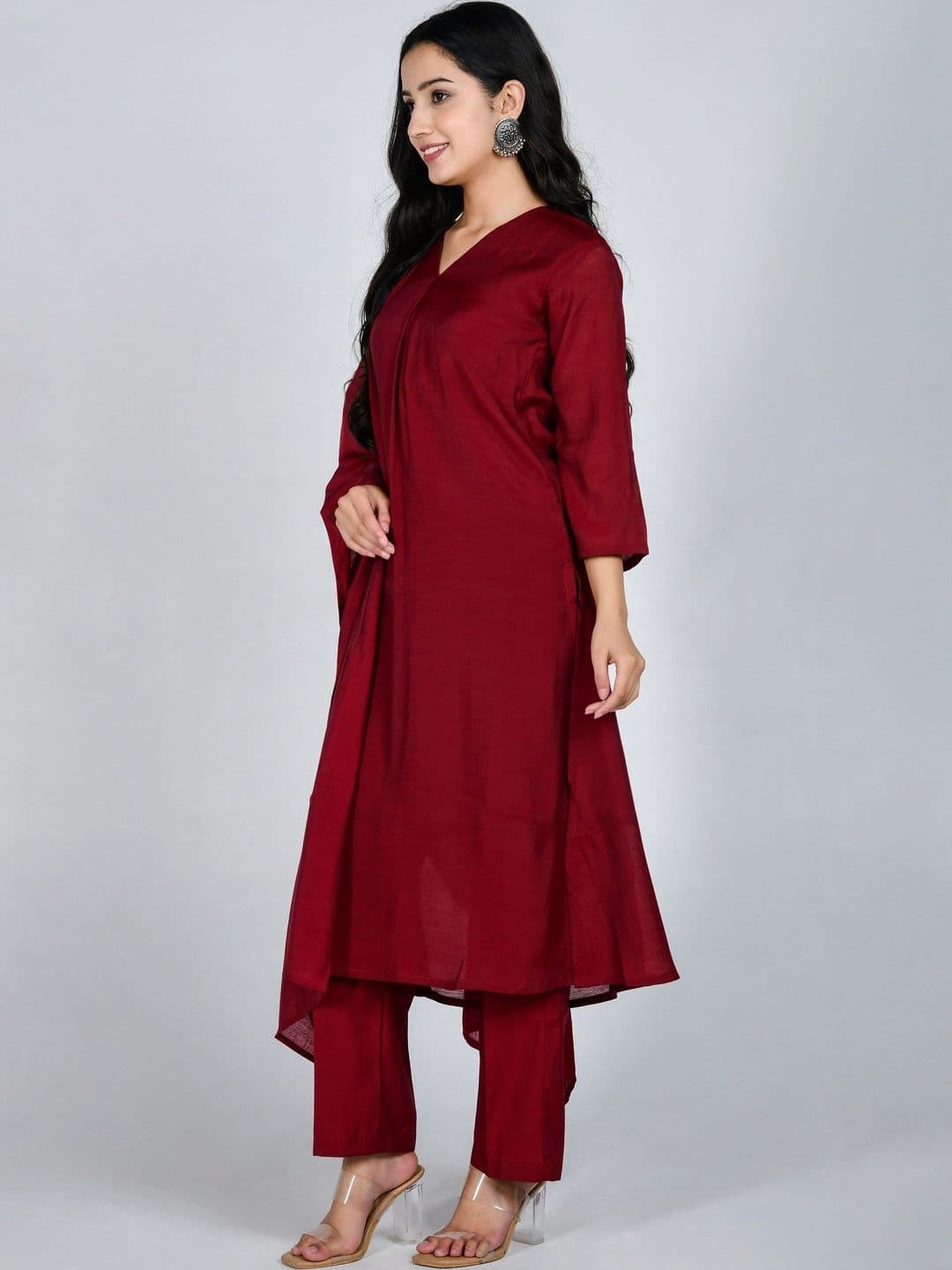 YOJINI Women Regular Kurta with Trousers & With Dupatta thumbnail 7