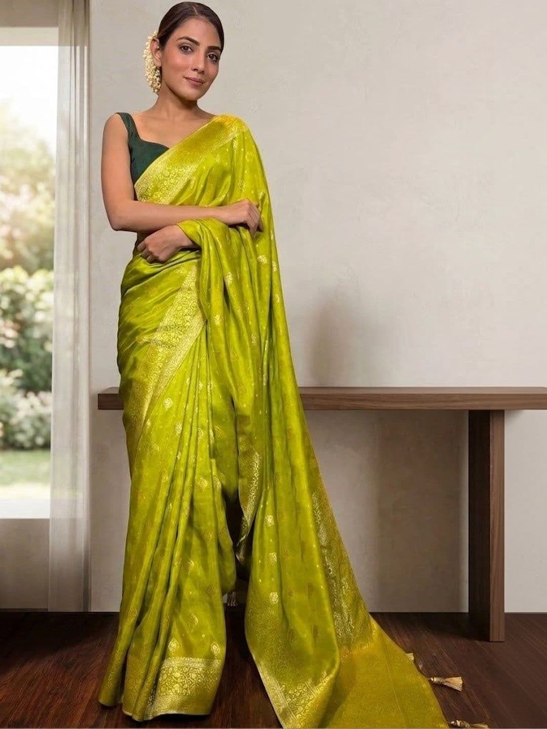 AwadhiCraft Woven Design Zari Art Silk Banarasi Saree - view 1