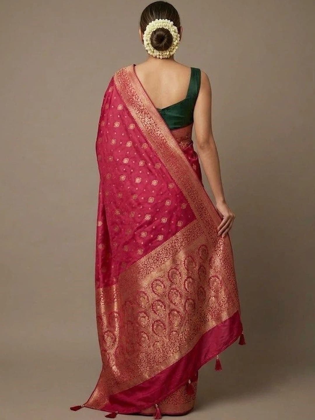 AAVEE Woven Design Zari Art Silk Banarasi Saree thumbnail 3