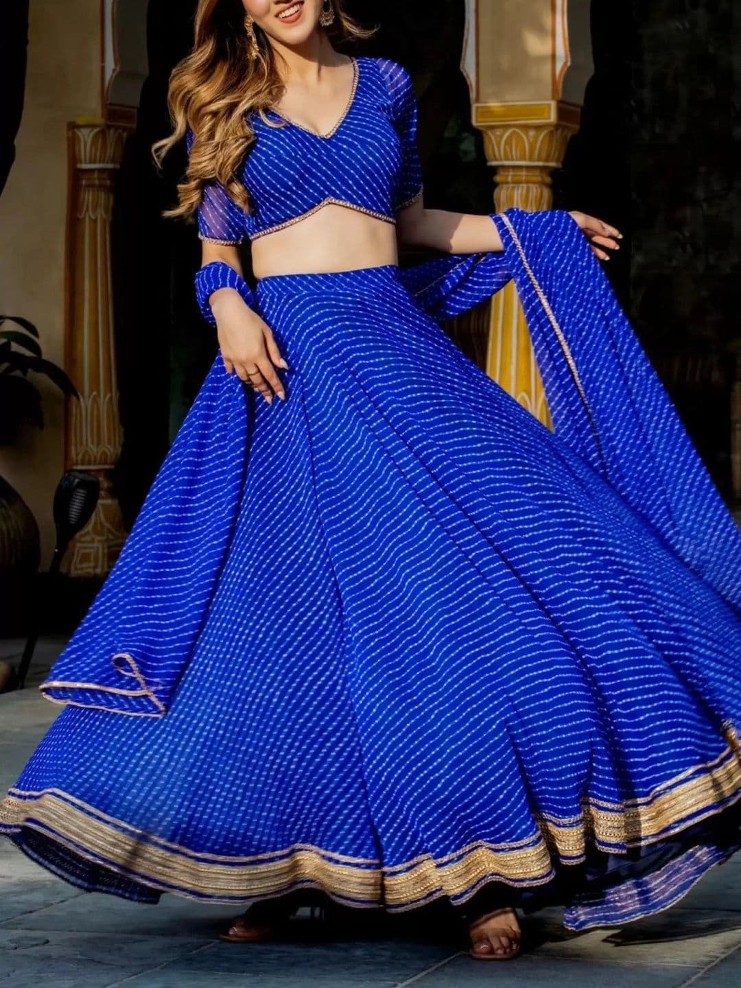 KRYSAL Printed Semi-Stitched Lehenga & Unstitched Blouse With Dupatta - view 1