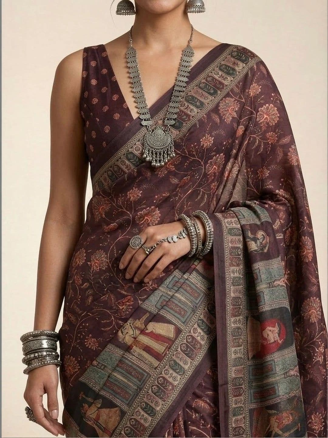Anouk Warli Silk Blend Saree thumbnail 2