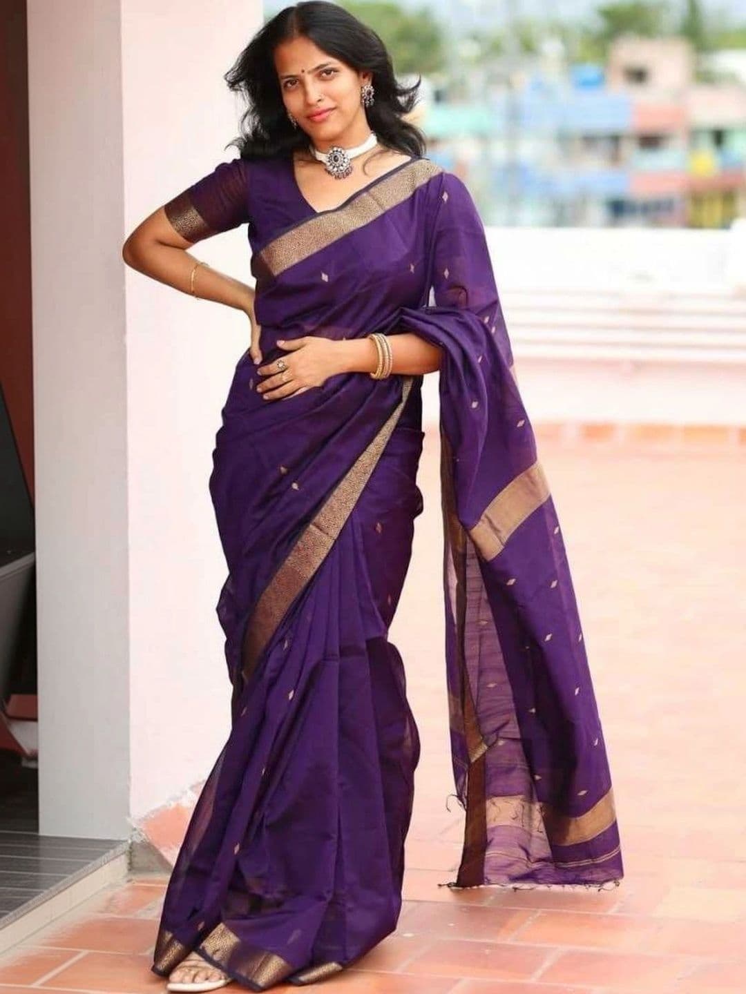VS MALL Woven Design Zari Banarasi Saree - view 1
