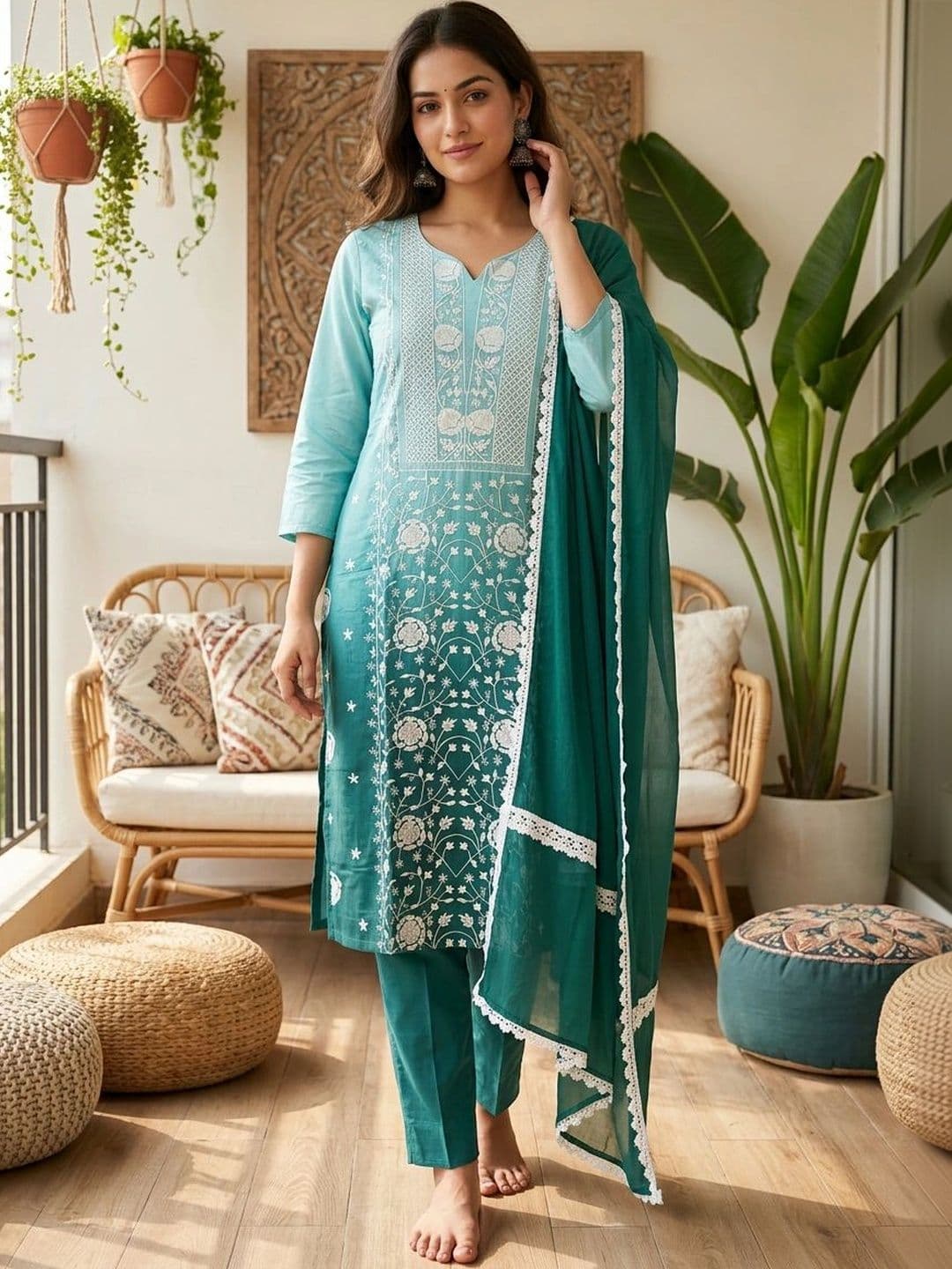 Anouk Women Ethnic Motifs Embroidered Regular Thread Work Pure thumbnail 4