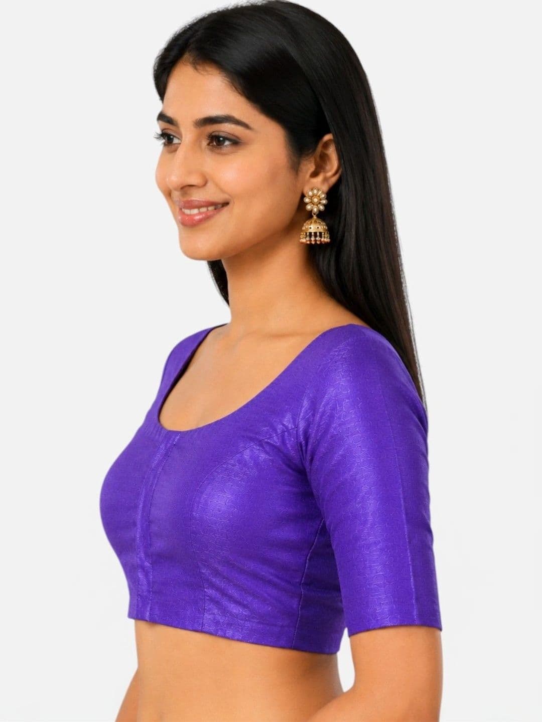 Biyu Silk Solid Saree Blouse thumbnail 5