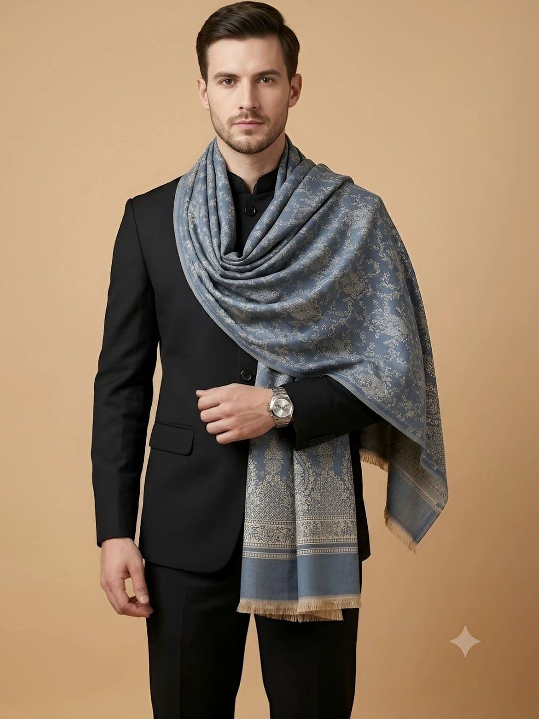 MUFFLY Men Woven Design Stole thumbnail 4
