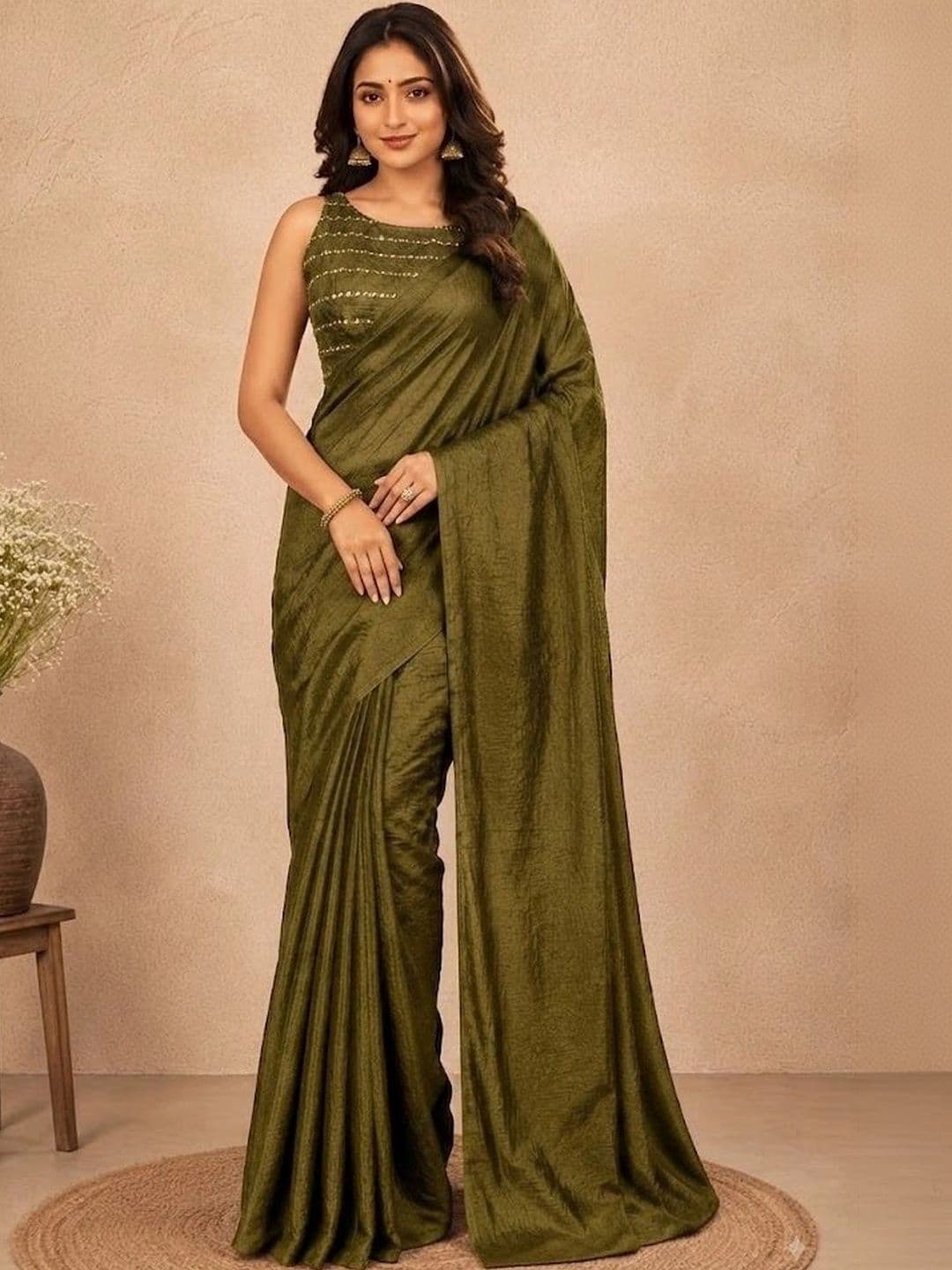 VRAGI Sequinned Saree - view 1